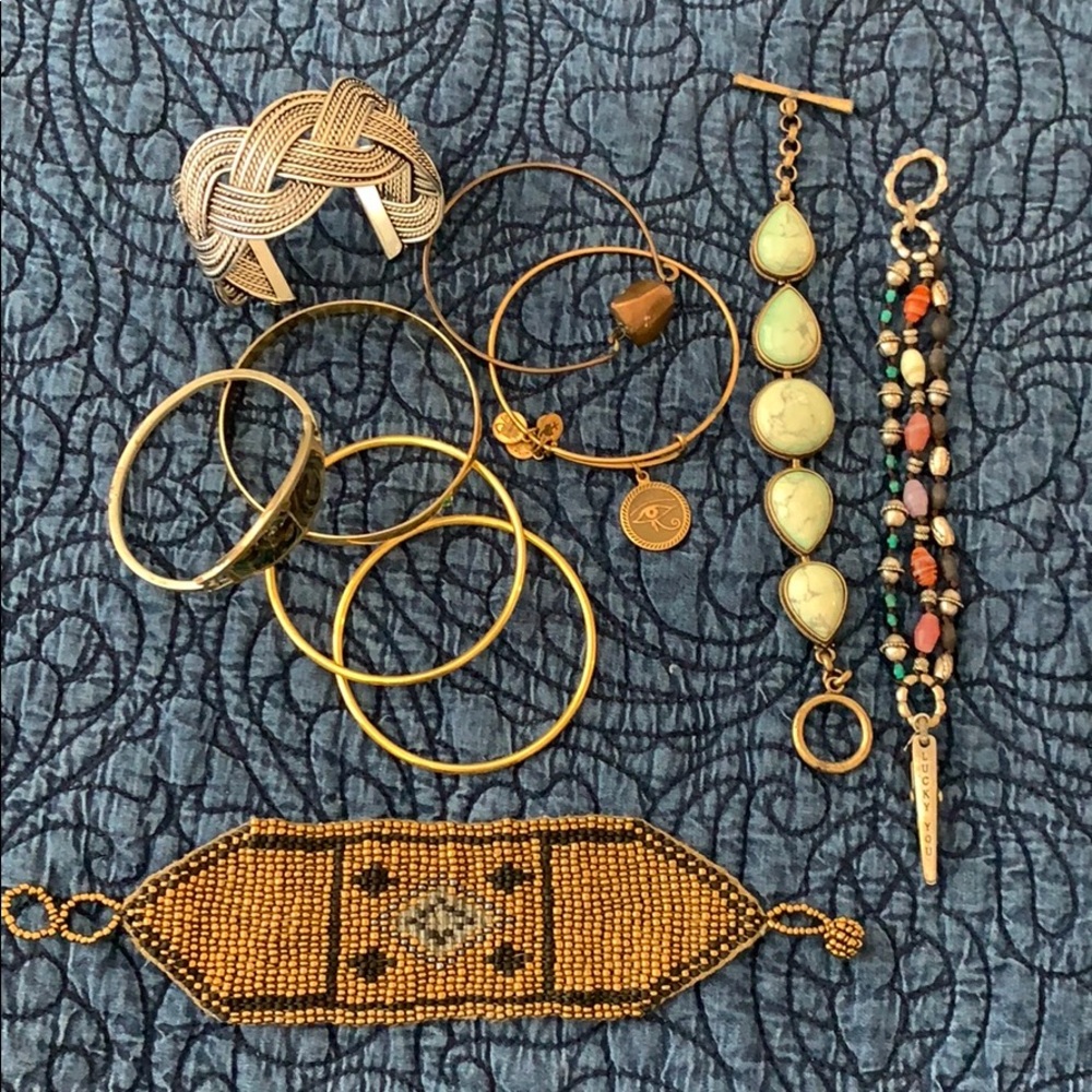 Assorted bracelets from Lucky brand, Alex and Ani